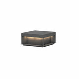 Modern Grey Box Post Light – Solar Pillar Light for Gate
