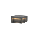 Modern Grey Box Post Light – Solar Pillar Light for Gate