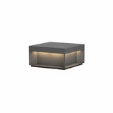 Modern Grey Box Post Light – Solar Pillar Light for Gate