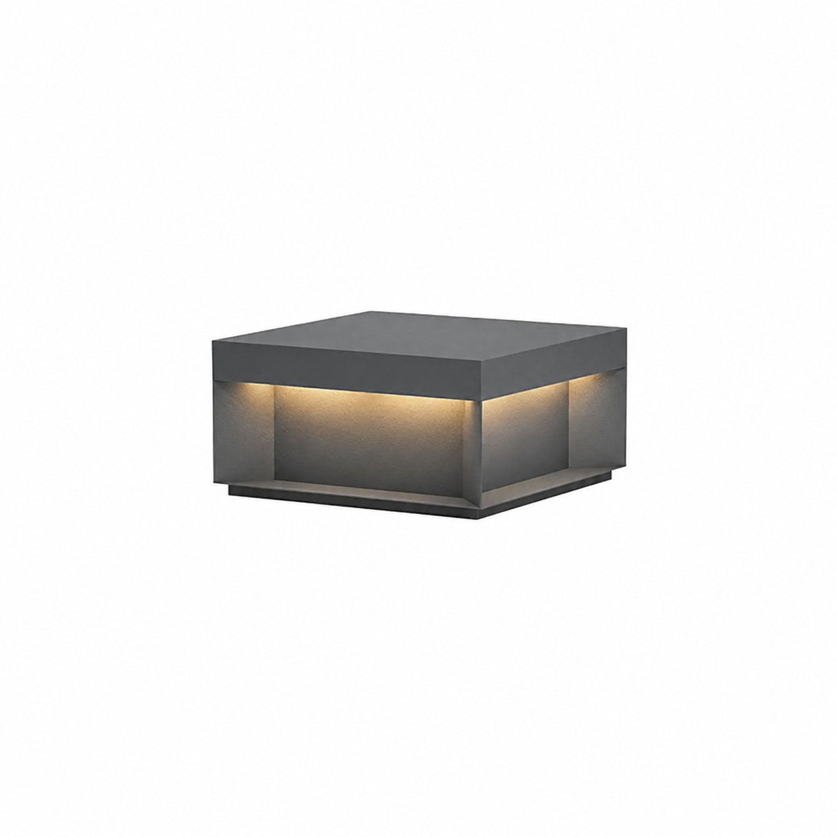 Modern Grey Box Post Light – Solar Pillar Light for Gate