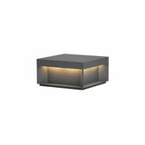 Modern Grey Box Post Light – Solar Pillar Light for Gate