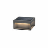 Modern Grey Box Post Light – Solar Pillar Light for Gate