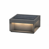 Modern Grey Box Post Light – Solar Pillar Light for Gate