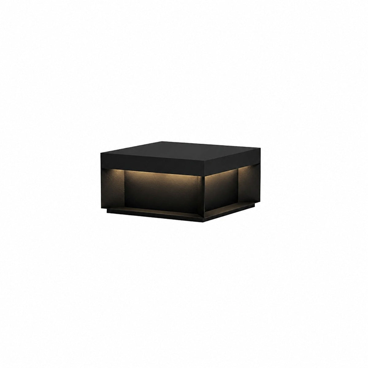 Modern Grey Box Post Light – Solar Pillar Light for Gate
