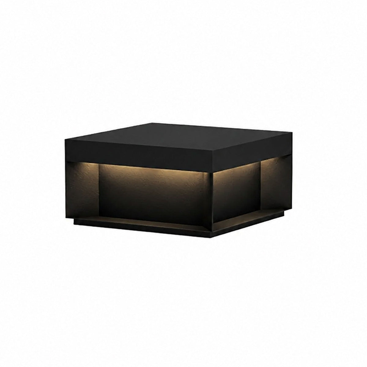 Modern Grey Box Post Light – Solar Pillar Light for Gate