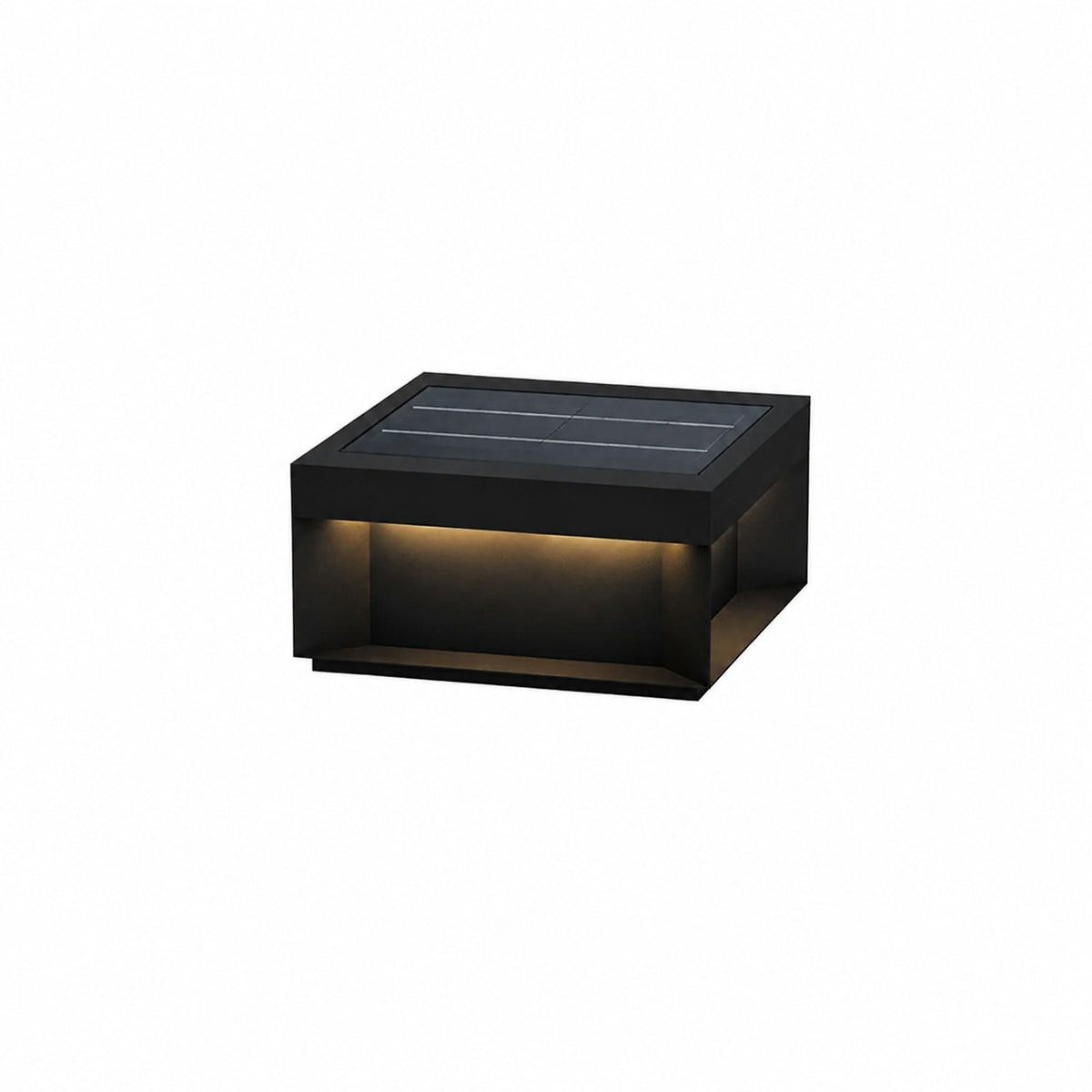 Modern Grey Box Post Light – Solar Pillar Light for Gate