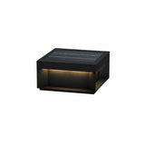 Modern Grey Box Post Light – Solar Pillar Light for Gate