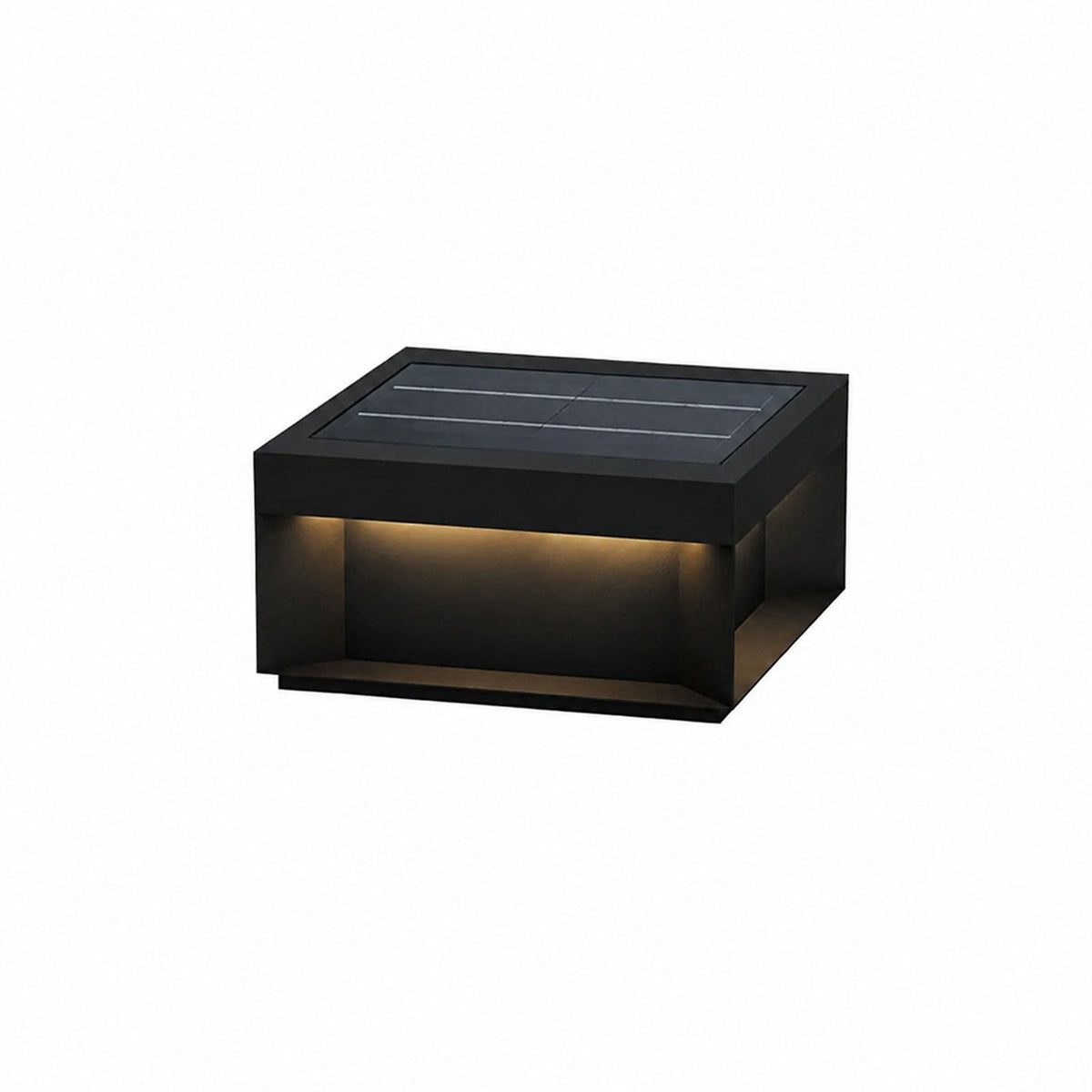 Modern Grey Box Post Light – Solar Pillar Light for Gate