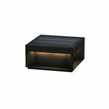 Modern Grey Box Post Light – Solar Pillar Light for Gate