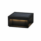 Modern Grey Box Post Light – Solar Pillar Light for Gate