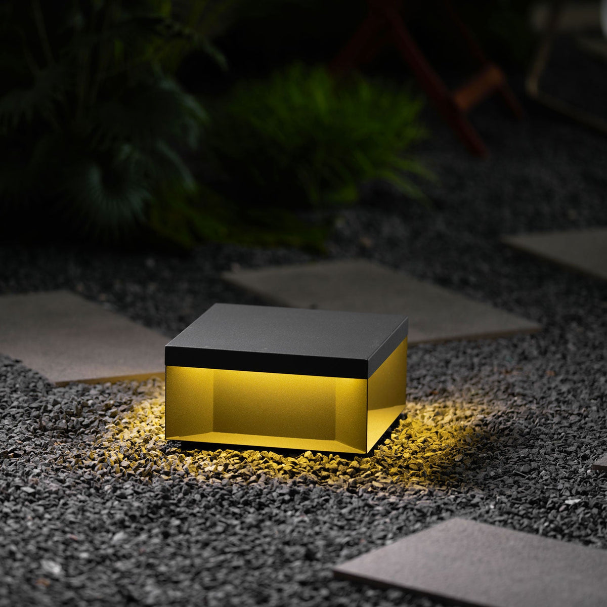Modern Grey Box Post Light – Solar Pillar Light for Gate