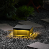 Modern Grey Box Post Light – Solar Pillar Light for Gate