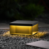 Modern Grey Box Post Light – Solar Pillar Light for Gate