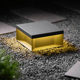 Modern Grey Box Post Light – Solar Pillar Light for Gate