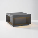 Modern Grey Box Post Light – Solar Pillar Light for Gate
