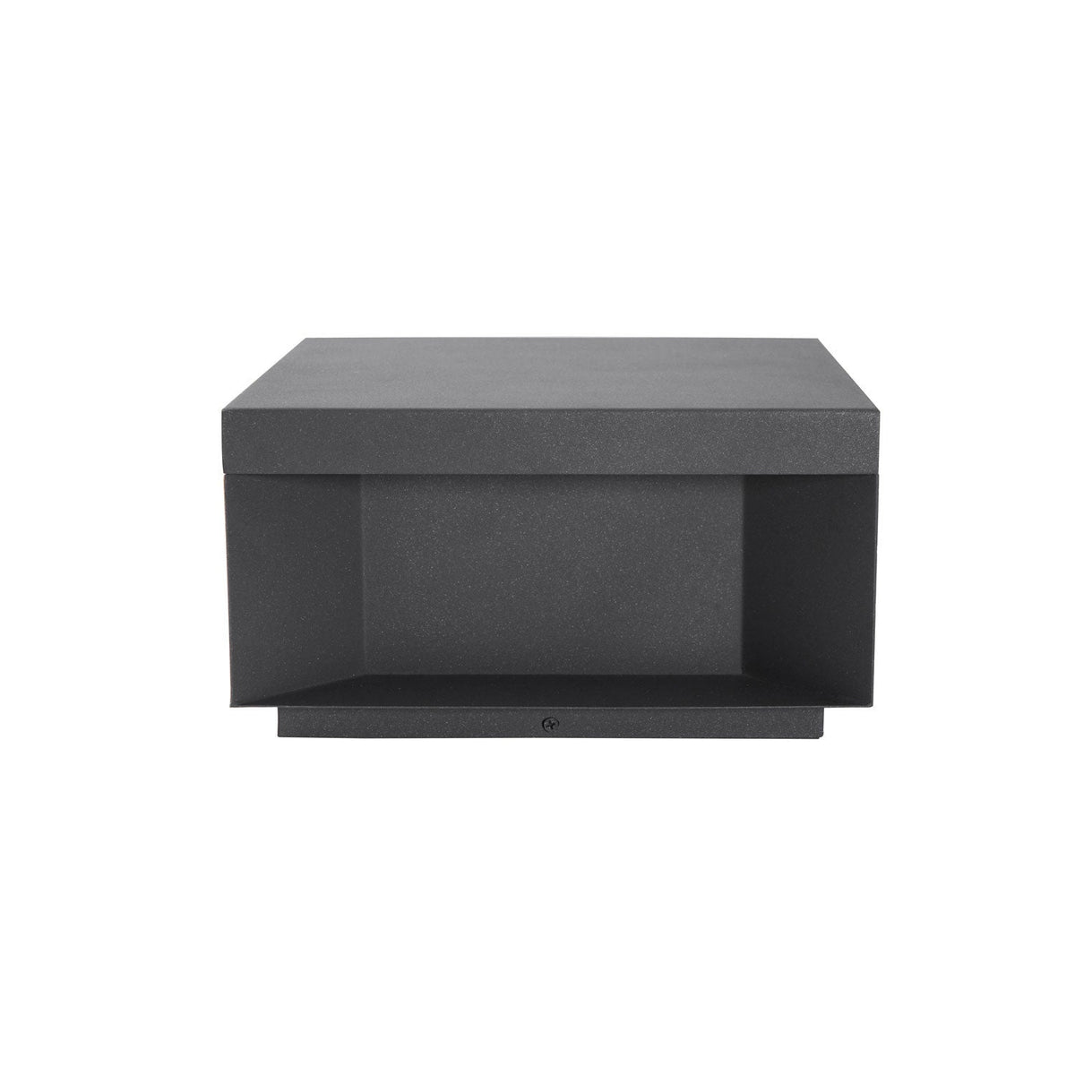 Modern Grey Box Post Light – Solar Pillar Light for Gate