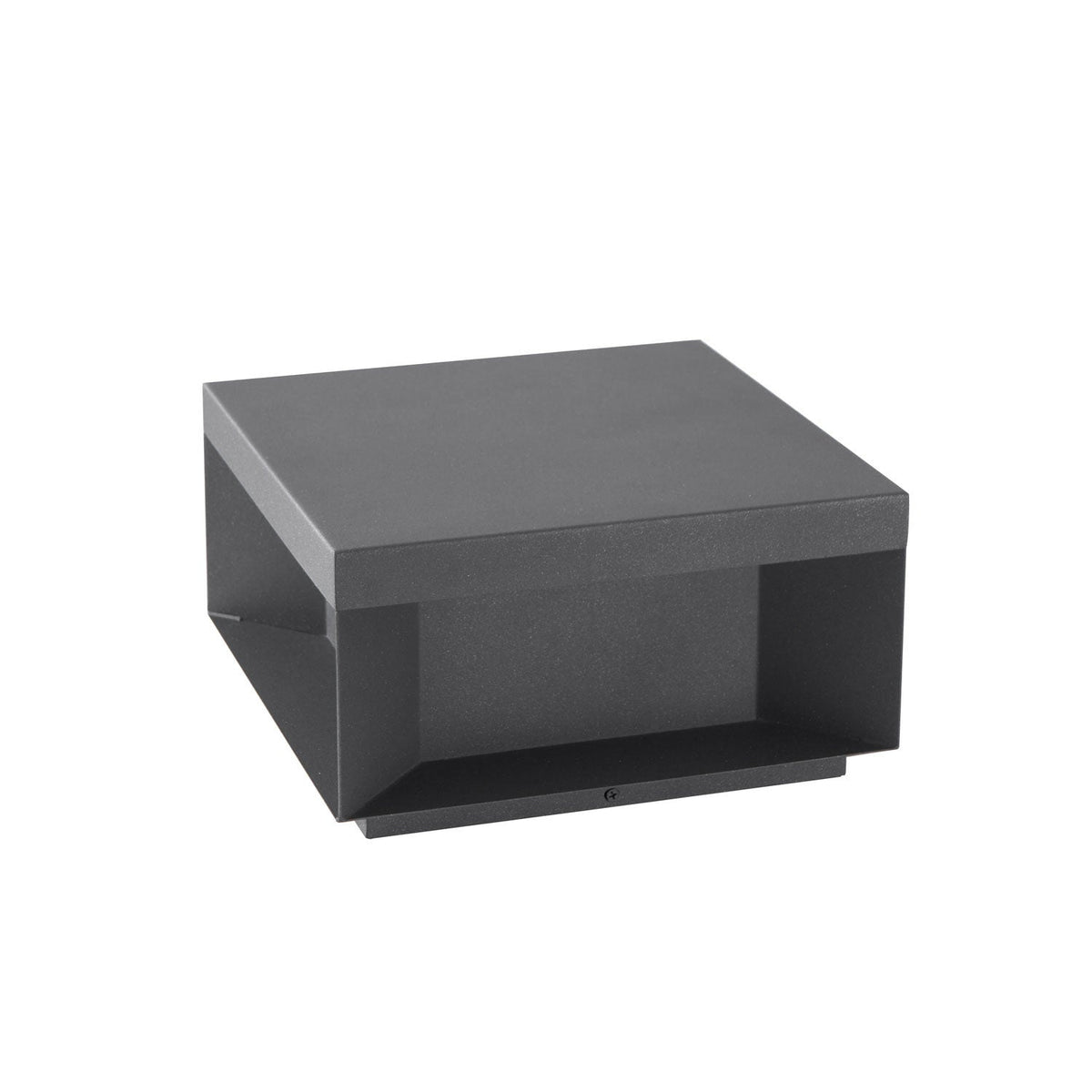 Modern Grey Box Post Light – Solar Pillar Light for Gate