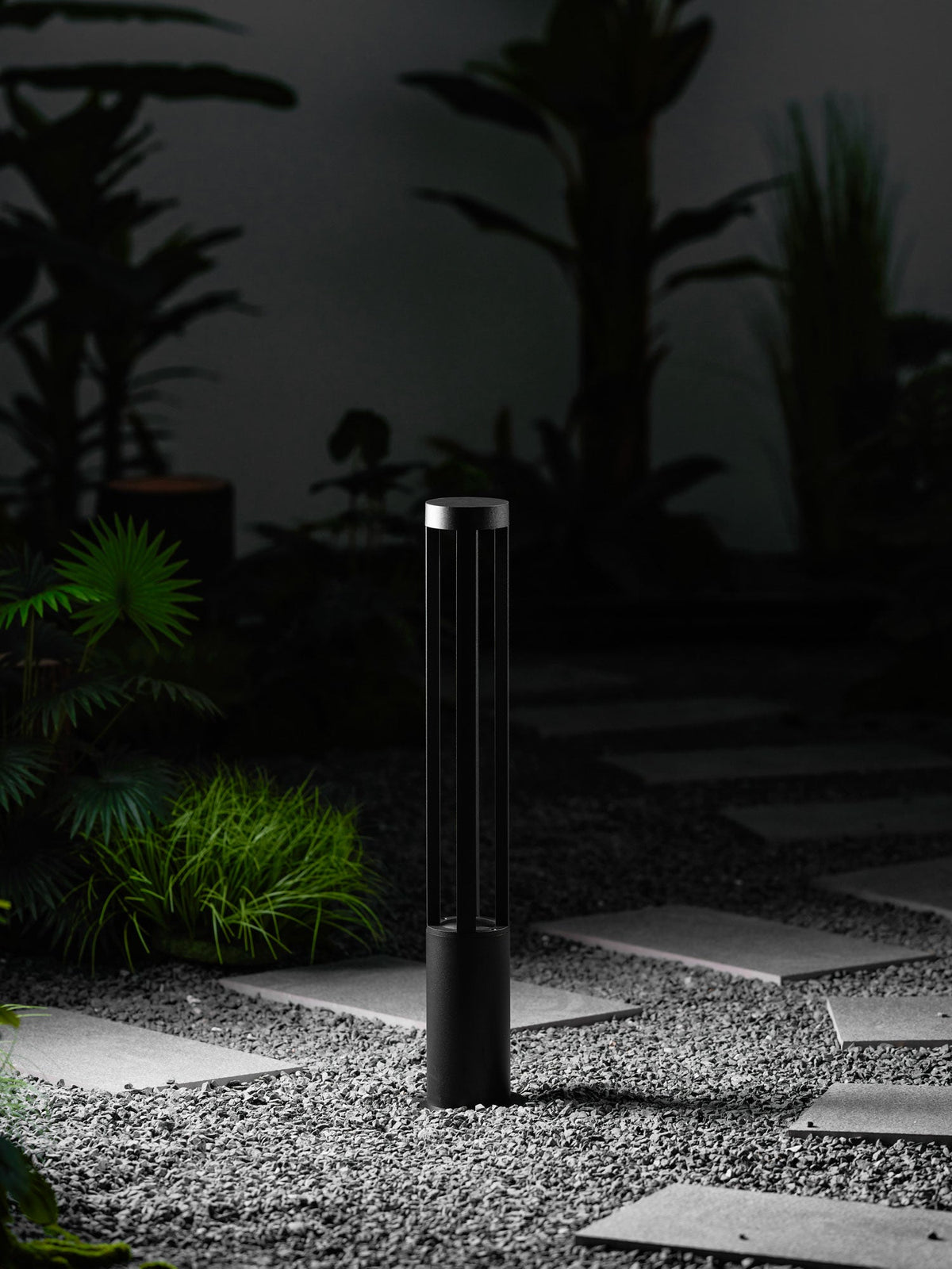 Modern Black Bollard Light – Cylinder Path Light for Garden