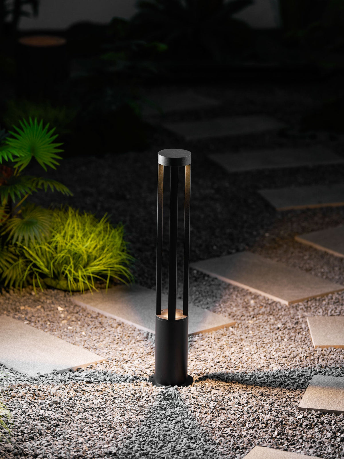 Modern Black Bollard Light – Cylinder Path Light for Garden