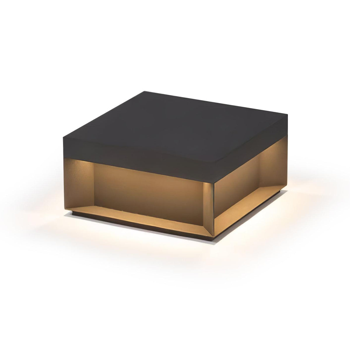 Modern Grey Box Post Light – Solar Pillar Light for Gate