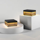 Modern Grey Box Post Light – Solar Pillar Light for Gate