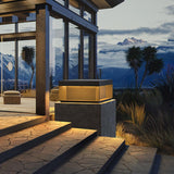 Modern Grey Box Post Light – Solar Pillar Light for Gate