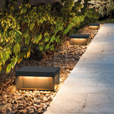 Modern Grey Box Post Light – Solar Pillar Light for Gate