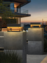 Modern Grey Box Post Light – Solar Pillar Light for Gate