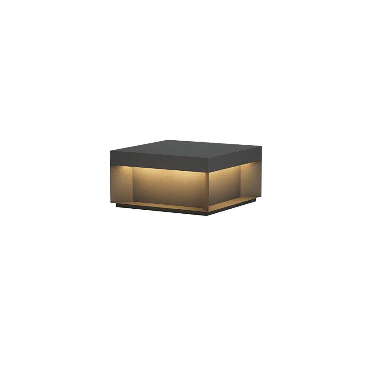 Modern Grey Box Post Light – Solar Pillar Light for Gate