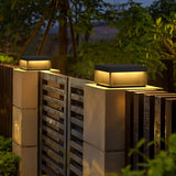 Modern Grey Box Post Light – Solar Pillar Light for Gate