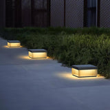 Modern Grey Box Post Light – Solar Pillar Light for Gate