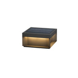 Modern Grey Box Post Light – Solar Pillar Light for Gate