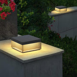Modern Grey Box Post Light – Solar Pillar Light for Gate
