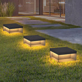 Modern Grey Box Post Light – Solar Pillar Light for Gate