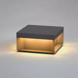 Modern Grey Box Post Light – Solar Pillar Light for Gate