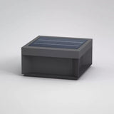 Modern Grey Box Post Light – Solar Pillar Light for Gate