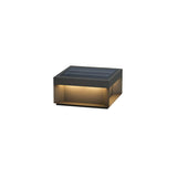 Modern Grey Box Post Light – Solar Pillar Light for Gate