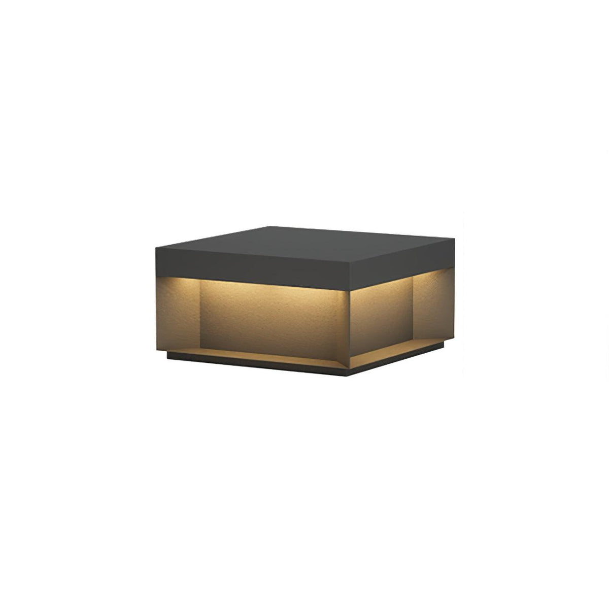 Modern Grey Box Post Light – Solar Pillar Light for Gate