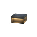 Modern Grey Box Post Light – Solar Pillar Light for Gate
