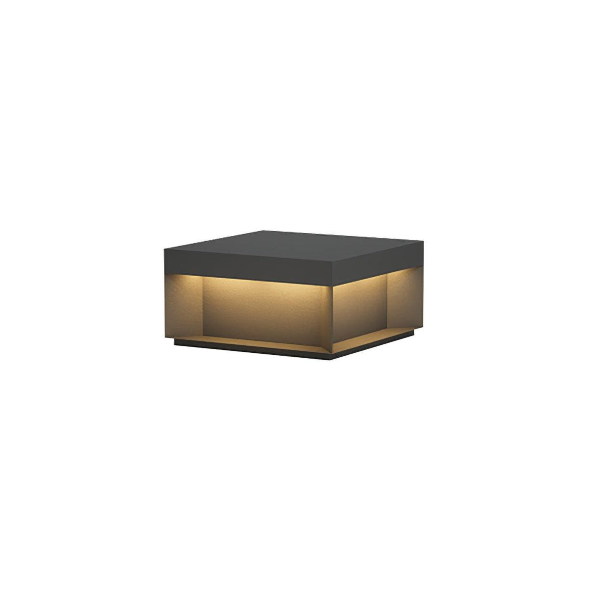 Modern Grey Box Post Light – Solar Pillar Light for Gate