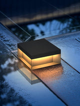 Modern Grey Box Post Light – Solar Pillar Light for Gate