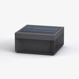 Modern Grey Box Post Light – Solar Pillar Light for Gate