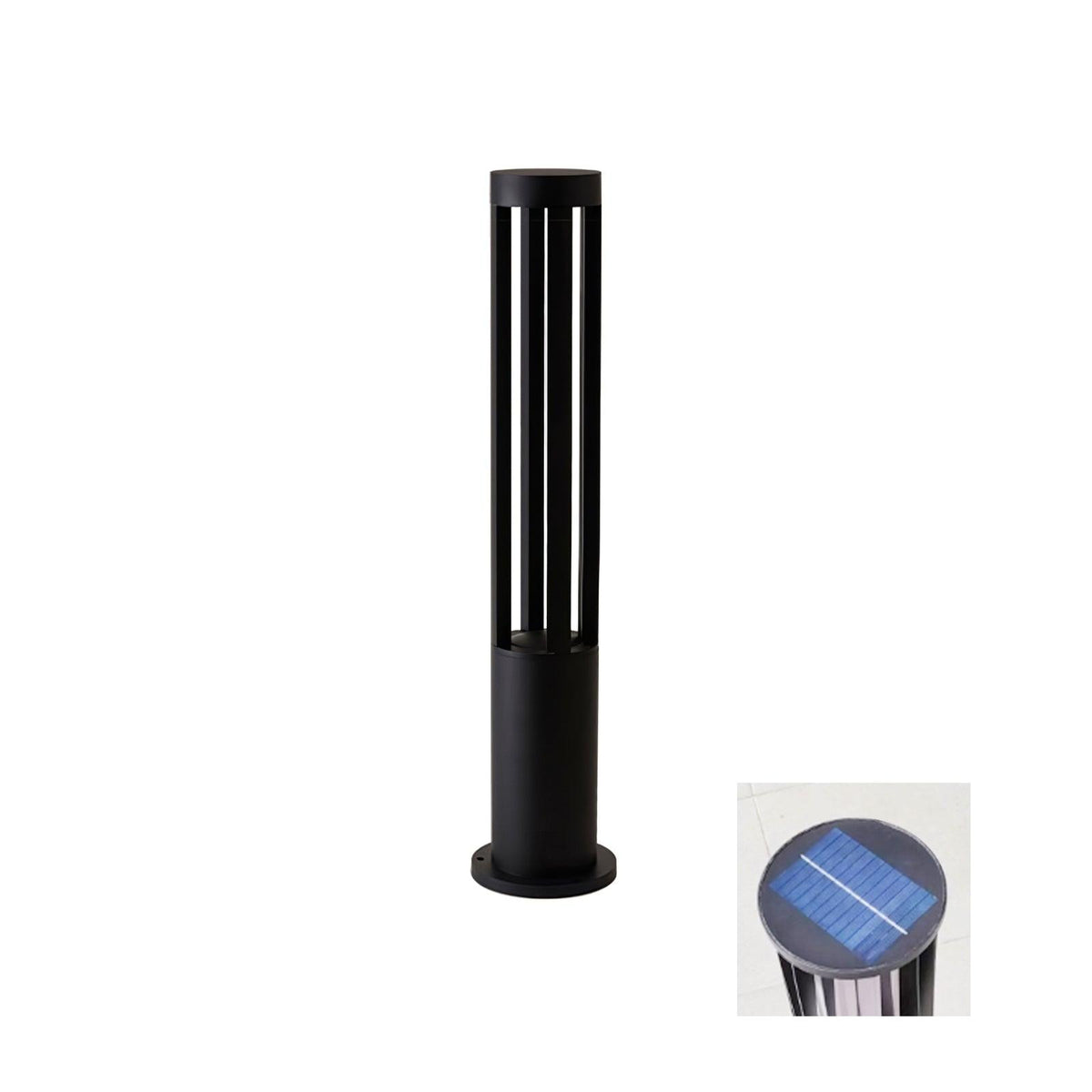Black Solar Bollard Light – Cylinder Path Light for Garden