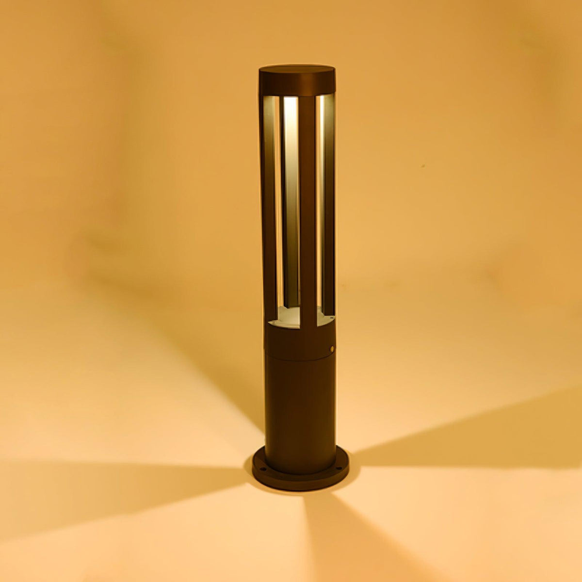 Modern Black Bollard Light – Cylinder Path Light for Garden