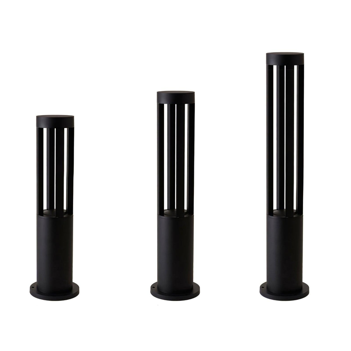 Modern Black Bollard Light – Cylinder Path Light for Garden