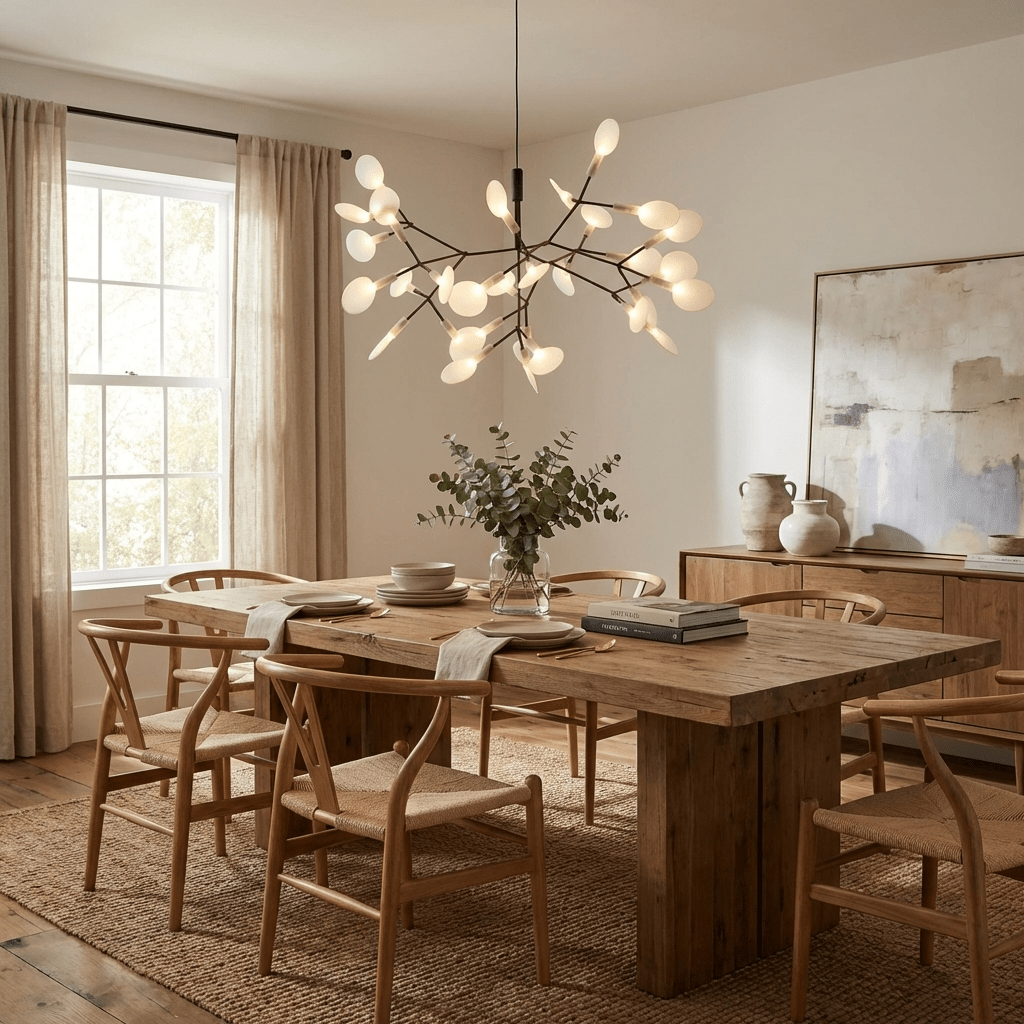 Modern Black Metal Branch Chandelier – Firefly LED