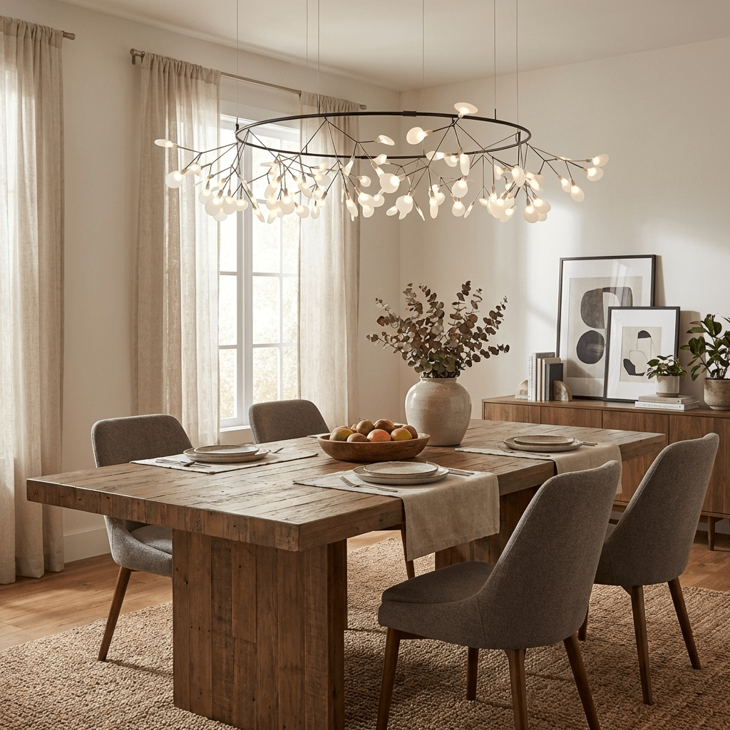 Modern Black Metal Branch Chandelier – Firefly LED
