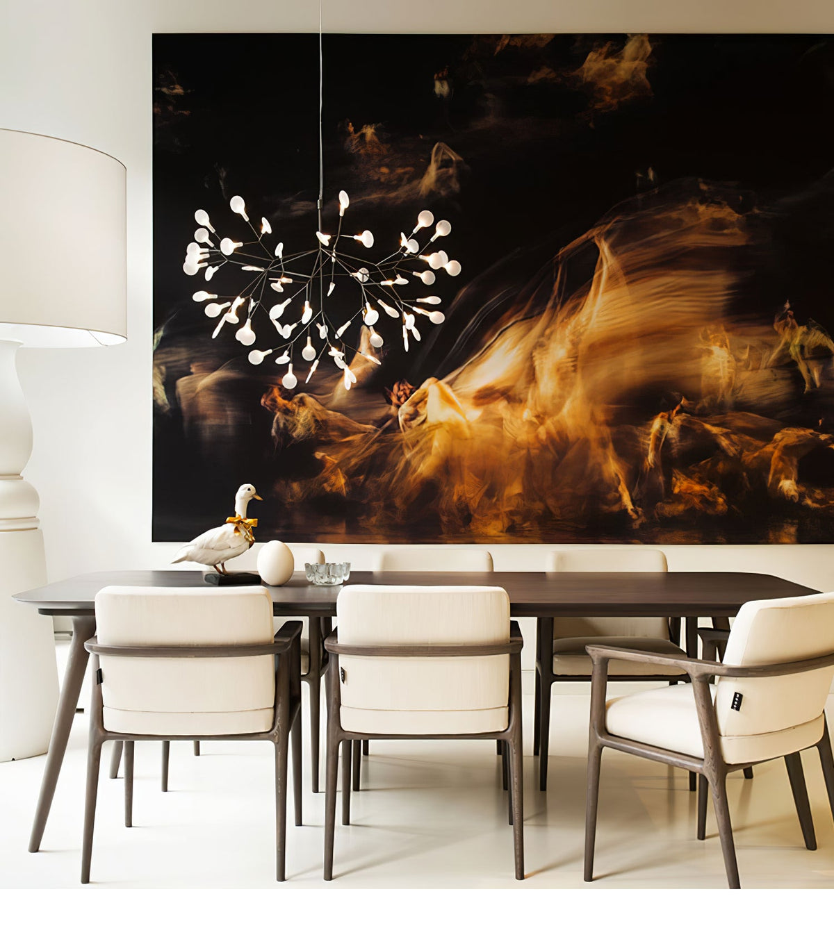 Modern Black Metal Branch Chandelier – Firefly LED