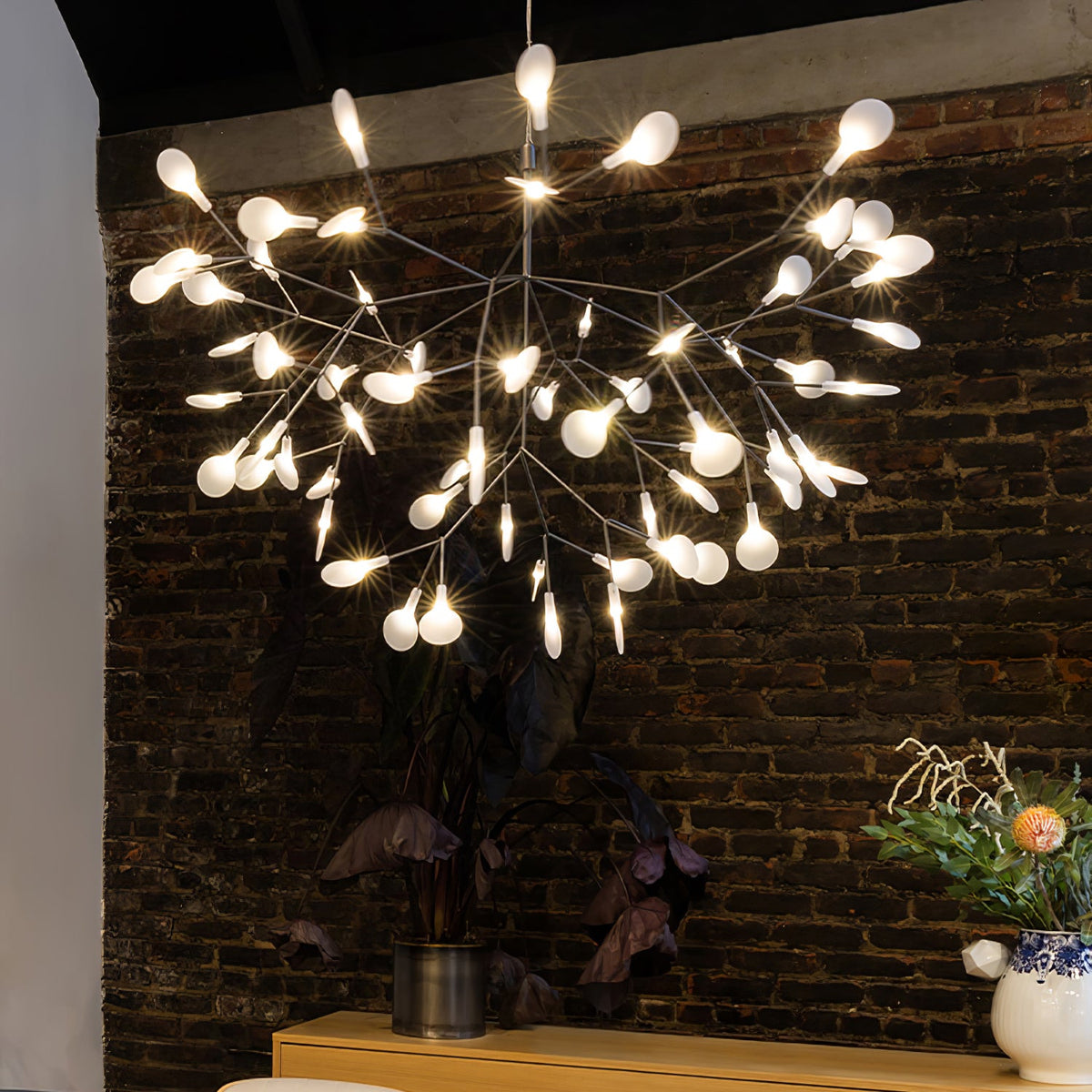 Modern Black Metal Branch Chandelier – Firefly LED