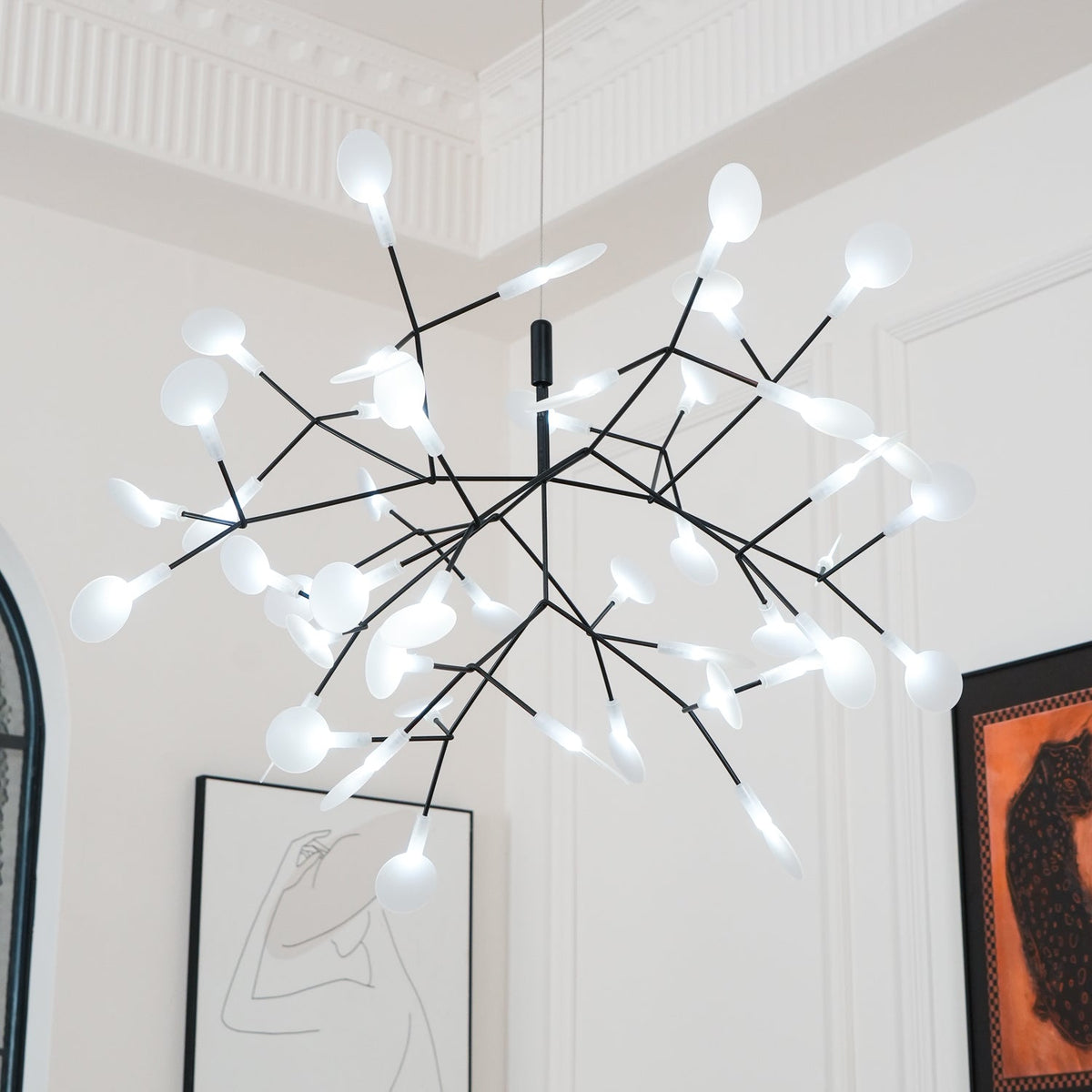 Modern Black Metal Branch Chandelier – Firefly LED